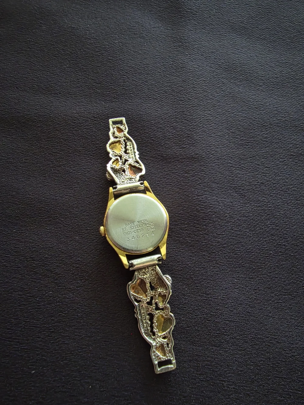 Seiko Quartz Coleman Black Hills Gold 12K Sterling Watch No Stretch Band Working